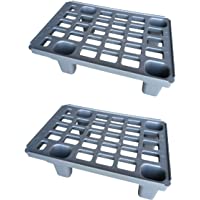 2x Leichtpalette 60x40 Kunststoffpalette im 1-4-Europaletten Maß inkl. gratis Zollstock x Viertel Palette- 2er Set